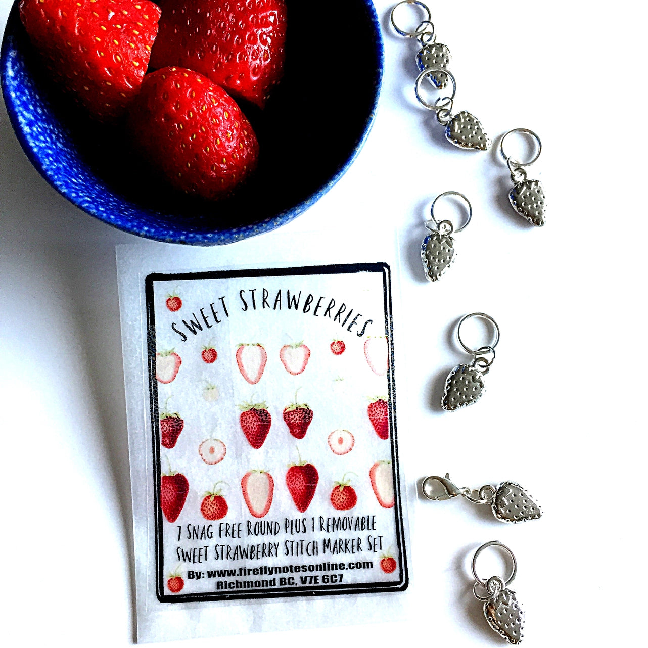 Strawberry Stitch Marker Pack