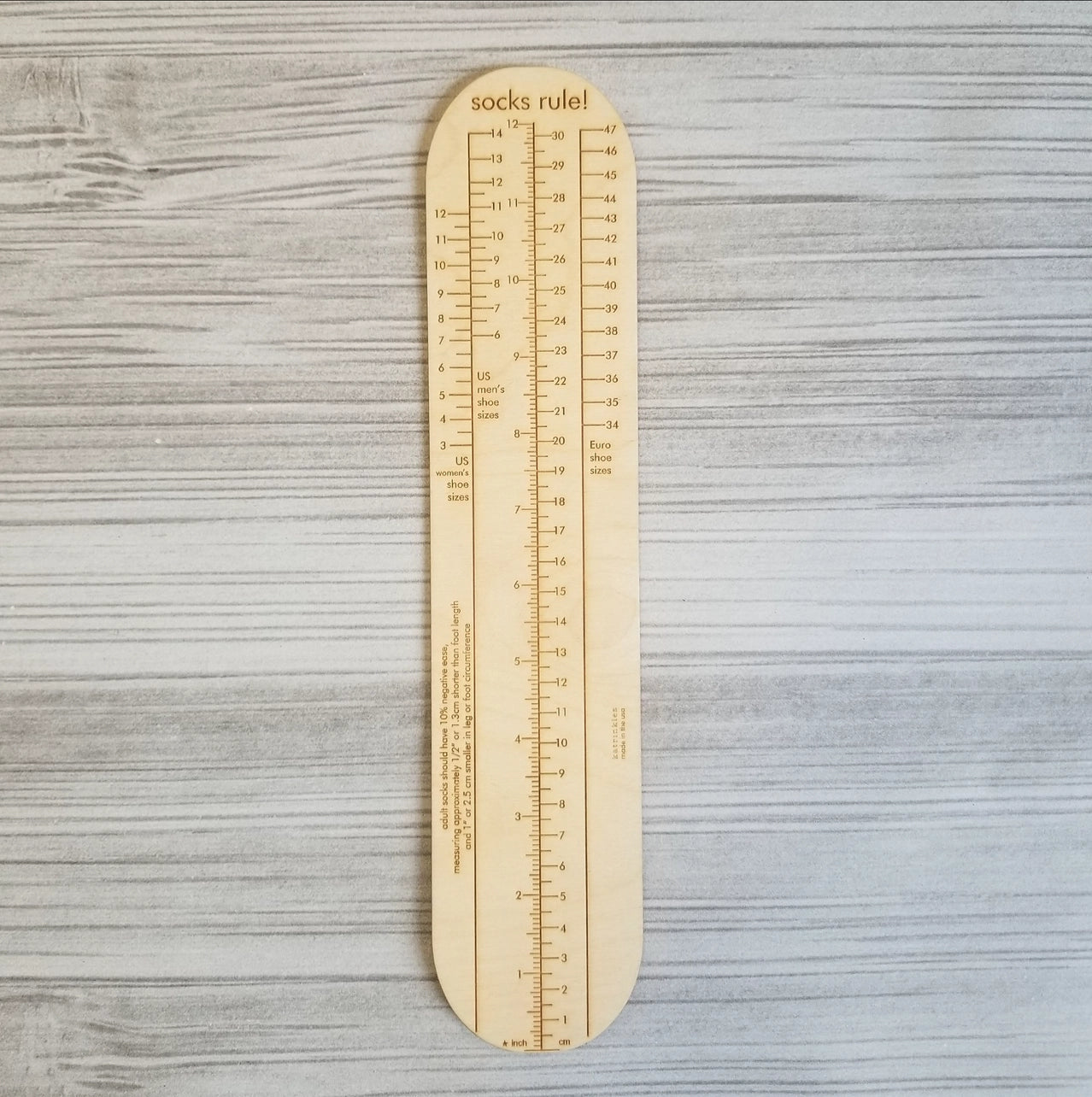 Sock Measuring Ruler