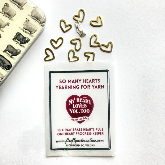 Brass Hearts Stitch Marker Pack