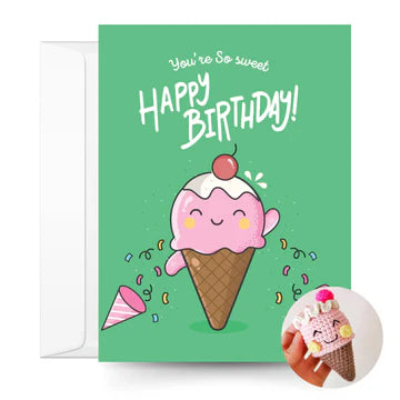 Birthday Card & Ice Cream Cone Crochet Pattern