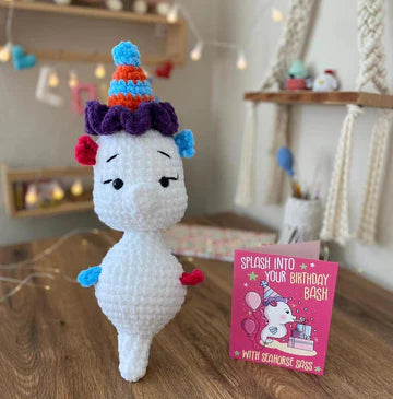 Birthday Card & Seahorse Crochet Pattern