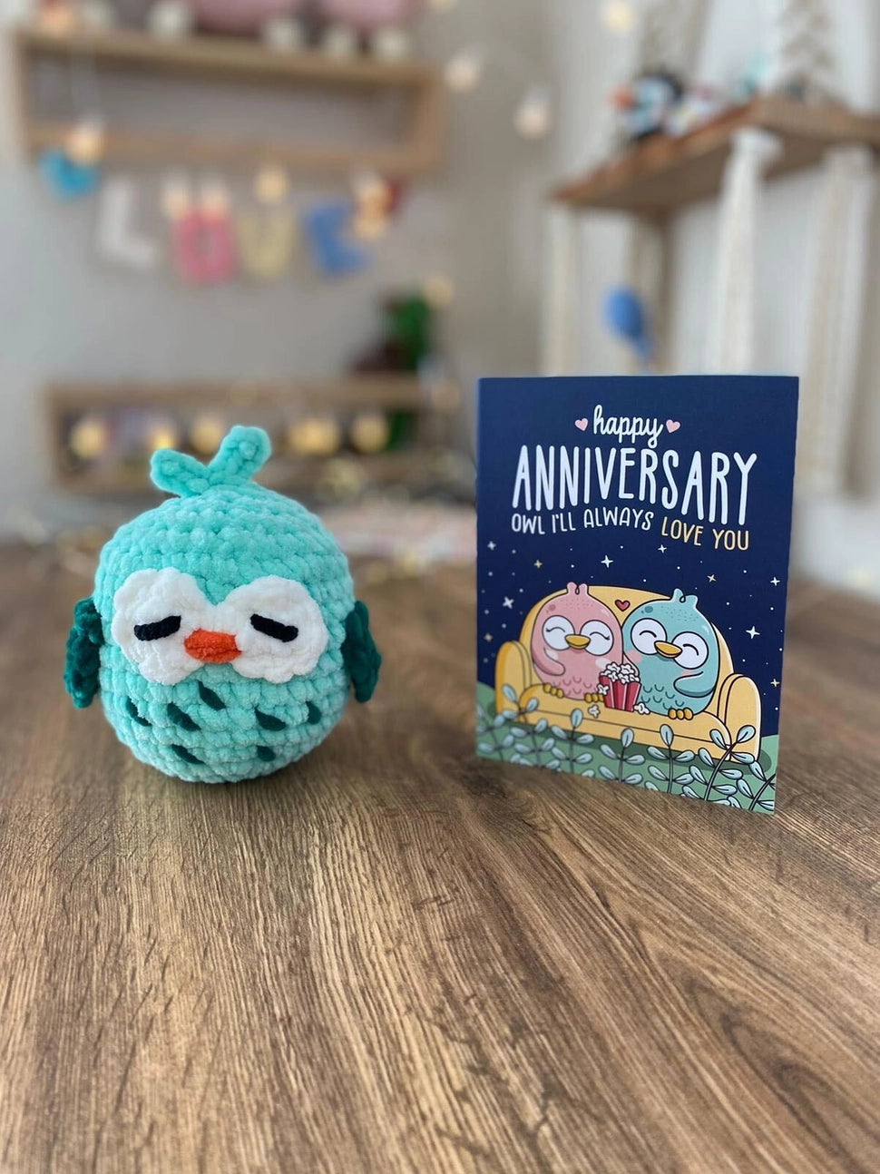 Anniversary Card & Owl Crochet Pattern