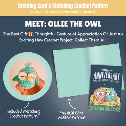 Anniversary Card & Owl Crochet Pattern